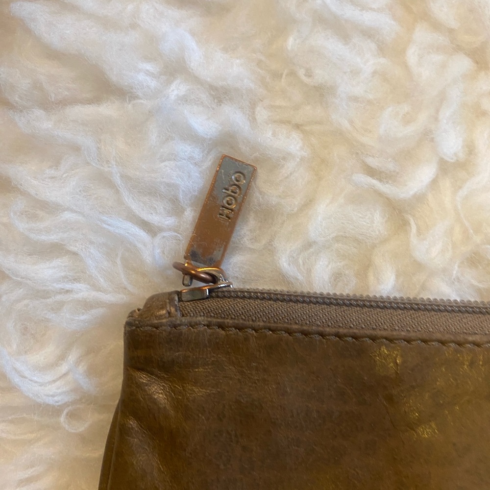 Hobo International Brown Wristlet Clutch with Gold Zipper and Wrist Strap - Picture 2 of 8